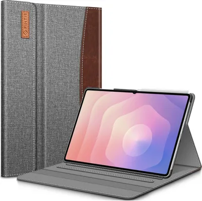 Produktbild von Fintie Hülle für Samsung Galaxy Tab S11 Ultra 14.6 Zoll 2025 Tablet SM-X930/X936, Multi-Winkel Betrachtung Folio Schutzhülle mit Dokumentschlitze und Auto Schlaf/Wach, Grau/Braun