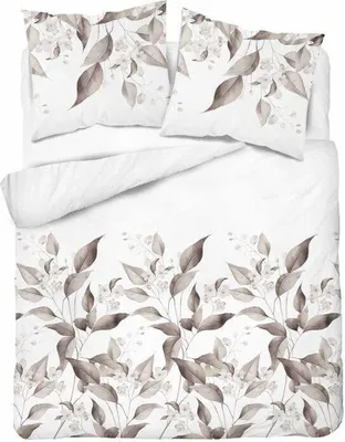 Produktbild von Bettwäsche, Satinbettwäsche, hohe Qualität 140x200 5326b Beige Blätter