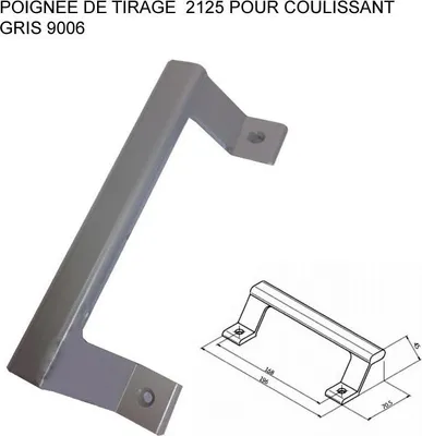 Produktbild von Ziehgriff ALMA für Schiebefenster - Ral 9006 Grau - 2125-9006