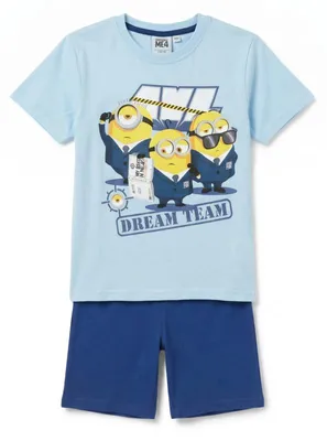 Produktbild von Die Minions Kinder Jungen Pyjama Schlafanzug 100% Baumwolle - 110/116, Blau