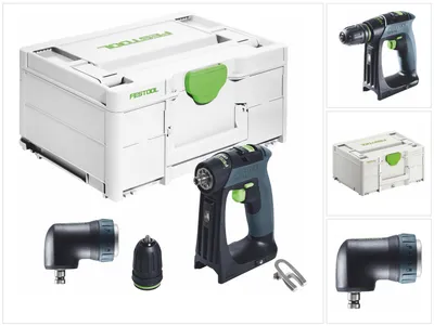 Zdjęcie produktu dla Festool CXS 18-Basic akumulatorowa wiertarko-wkrętarka 18 V 40 Nm bezszczotkowa + przystawka kątowa + systainer - bez akumulatora, bez ładowarki