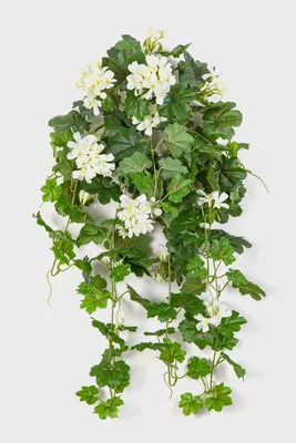 Produktbild von artplants.de Geranie künstlich KAISA auf Steckstab, weiß, 70cm - Kunstgeranie