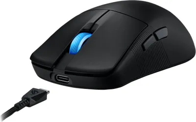 Produktbild von ASUS ROG Harpe Ace Mini, Beidhändig, Optisch, RF Wireless + Bluetooth + USB Type-C, 42000 DPI, Schwarz