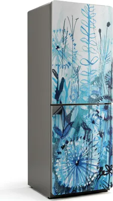 Produktbild von Blumenaquarellmuster – Magnetische Kühlschrank Abdeckung – Dekorfolie magnetisch Küche – Kühlschrank Magnet Deko – selbstklebende Magnettafel – Magnetfolie für Kühlschranktür – 70x190 cm