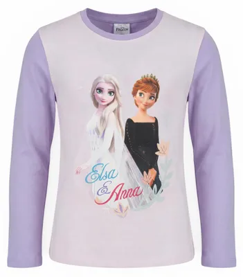 Produktbild von Disney Eiskönigin Anna und ELSA Langarmshirt, Mädchen, Top Mädchen, Gr. 128 – Flieder