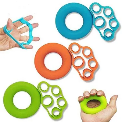 Produktbild von Griffverstärker und Fingertrainer für Unterarmtraining - Set mit 6 Stück