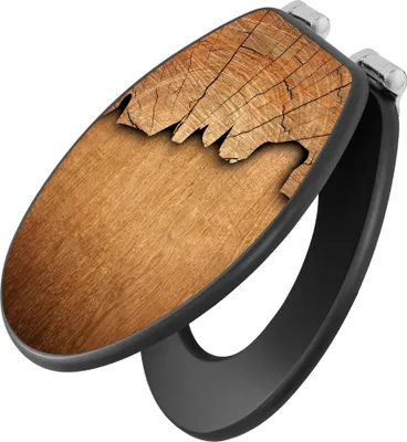 Produktbild von banjado Design WC Sitz Anthrazit mit Absenkautomatik MDF 46,5x38x5,2cm - Holz - Toilettendeckel/Toilettensitz MDF - hochwertiger MDF Klodeckel/WC-Sitz mit Universal Scharnieren für alle gängigen Toiletten [TDA 10447]
