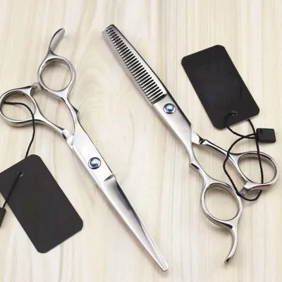 Produktbild von Linkshänder-Haarglätter-Effilierschere, Friseursalon-Werkzeuge, professionelle Haarschneideschere, Haarscheren-Set, ToothCut6Inch