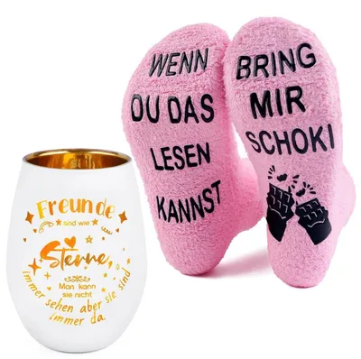 Obrázek produktu pro Dárková sada: svícen s nápisem a pohodlné ponožky, ideální pro přátele