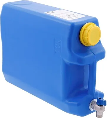 Produktbild von Wasserbehälter 10L mit oberem Metallventil mit 20 mm Gewinde, blau