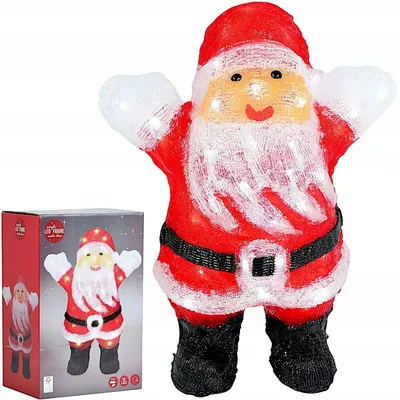 Produktbild von LED Weihnachtsmann 42 cm mit 50 LEDs – Weihnachtsfigur Deko Beleuchtung für Weihnachten