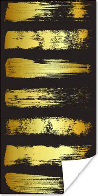 Produktbild von MuchoWow® Poster Goldene Streifen auf schwarzem Hintergrund 20x40 cm - Plakat - Foto
