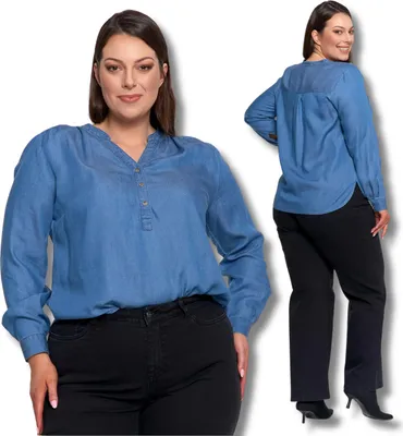 Produktbild von Moraj | Bluse - Jeansstil - Leicht - Atmungsaktiv - Damenmode, Größe  3XL