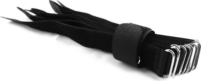 Produktbild von 10 x Klettkabelbinder 30 cm schwarz - Klett / Flausch auf UNTERSCHIEDLICHEN SEITEN! - DS Metallöse Goodymax®