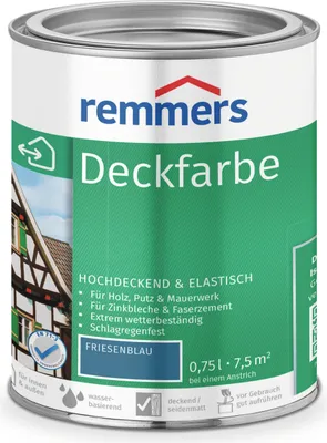 Produktbild von Remmers Deckfarbe friesenblau 0,75 l, Holzlack