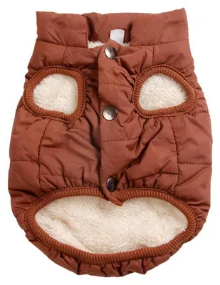 Produktbild von Hundejacke 2-lagig Fleece gefüttert Winter warm winddicht braun XXL