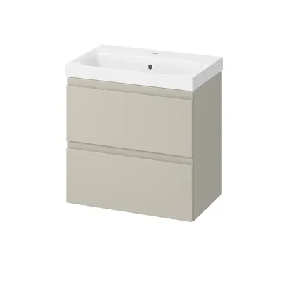 Produktbild von AQUA for you | Badezimmerschrank - CERSANIT MODUO - Waschtisch Set 60 cm – Kaschmir - mit Waschbecken, Unterschrank, Badmöbel Set, Badezimmerschränke