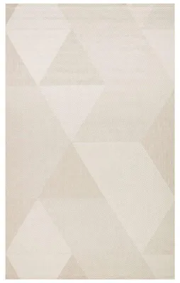 Image de Tapis de couloir en coton beige 80 x 300 cm - tissage plat - lavable en machine