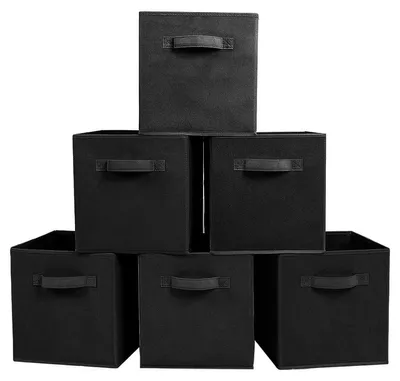 Produktbild von Aufbewahrungsbox Organizer - 6 Stück - Faltbare Aufbewahrungskuben - Robustes Karton - Handgriffe - Perfekt für Kleidung/Spielzeug - Aufbewahrungskorb
