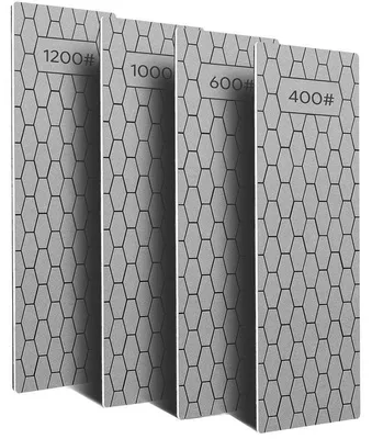 Produktbild von 4er-Pack Diamant-Schärfplatten, Diamant-Schärfstein mit Wabenstruktur, Körnung 400/600/1000/1200