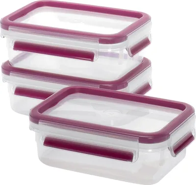 Image de EMSA Boîte fraîcheur Clip & Close 0,55l set de 3 pièces framboise