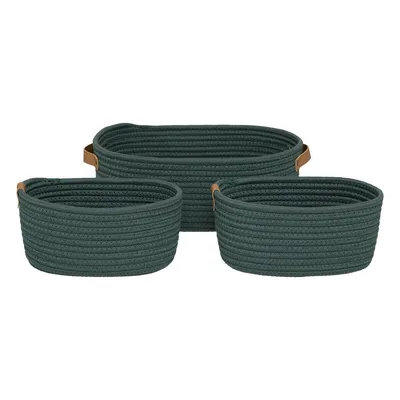 Produktbild von 5five Simply Smart Körbe, 3-tlg., Aufbewahrungskorb, Korb, Polyester, Grün, 204911B