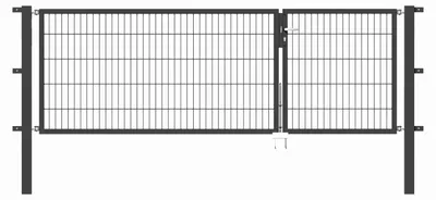 Produktbild von Alberts Doppeltor Flexo mit Zubehör, zum Einbetonieren, anthrazit, Breite 300 cm (100 cm + 200 cm), Höhe 100 cm