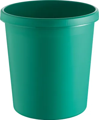 Image de helit Corbeille à papier ronde avec rebord de préhension, 18 litres, vert