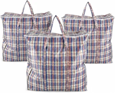 Productafbeelding van Opbergzakken, 90 liter, set van 3, blauw, geschikt voor kleding en beddengoed