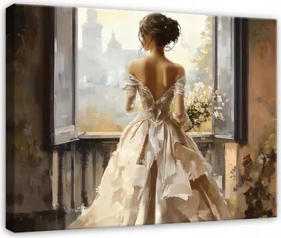 Produktbild von Wandbild Abstrakt Frau Aquarell - 100x70 cm - Leinwandbild - Bilder XXL - Wanddekoration - Leinwandbilder Wohnzimmer Schlafzimmer Flur