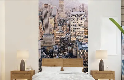 Produktbild von MuchoWow® Fototapete für Wohnzimmer oder Schlafzimmer Wandtapete Vinyl Motivtapete New York - NYC - Amerika - 120x240 cm - Hintergrundbild