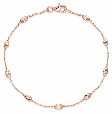 Immagine prodotto di MATERIA Bracciale da donna in oro rosa, argento sterling 925 con sfere placcate in oro e finitura diamantata, 19 cm #SA-68