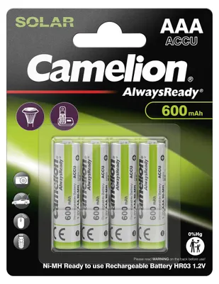 Image de Micro-Akku CAMELION 1,2V, 600mAh, Typ AAA, NiMH, 4er-Blister