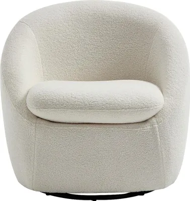 Produktbild von Drehbarer Sessel - Bouclé Stoff Weiß - NETALIO
