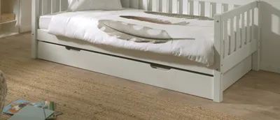 Produktbild von Vipack - Bettschublade Fritz auf Rollen in Kiefer, Ausf. Weiß lackiert