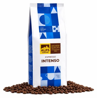 Imagen del producto de Alps Espresso Intenso – 1 kg Café en Grano – 60% Arábica / 40% Robusta – Tueste Oscuro
