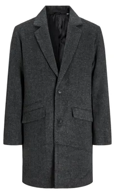 Produktbild von JACK & JONES Herren Jjhays Wool Blend Coat Mantel 12258389,Dark Grey Melange/Det