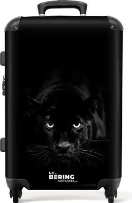 Obrázek produktu pro NoBoringSuitcases.com - Velký kufr Panther - Černý kufr na 4 kolečkách - Kufr na kolečkách 72 l - Kufr na kolečkách velký lehký - Prostorný kufr 20 kg - Kufr pro dospělé střední - Zavazadla a cestovní doplňky - Kufr XL střední 67x43x25 cm, 72L,