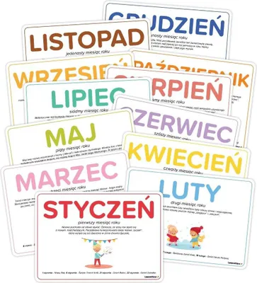 Immagine prodotto di Plansze edukacyjne A5 - Miesiące 12 kart