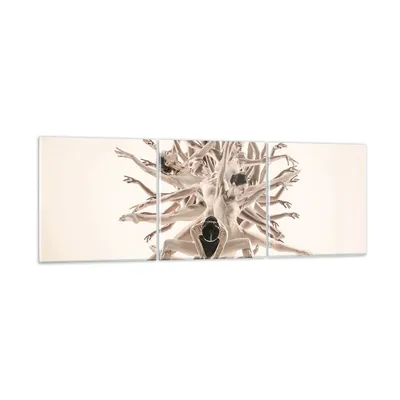 Produktbild von Bilder auf glas - 3 Teile - Modern Stück Ballett - 120x40cm - Glasbilder - Wandbilder - Bilder - zum Aufhängen bereit - Wanddekoration aus Glas - Glas Bilder - Wandbild auf Glas - GCA120x40-4636