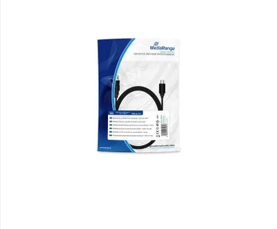 Produktbild von MediaRange MRCS182, 1,8 m, USB A, USB C, USB 3.2 Gen 1 (3.1 Gen 1), 5 Gbit/s, Schwarz