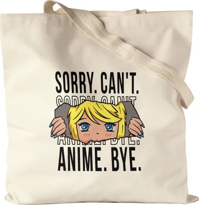 Produktbild von Sorry Can't Anime Bye Jutebeutel Anime-Fan Japan Otaku Manga Liebhaber Geschenkidee