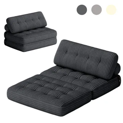 Produktbild von BEALIFE  3-in-1 Sitzsack faltbar | Als Sofa, Sessel & Gästebett | Für kleine Räume | 130x90x60 cm | AR33 | Dunkelgrau