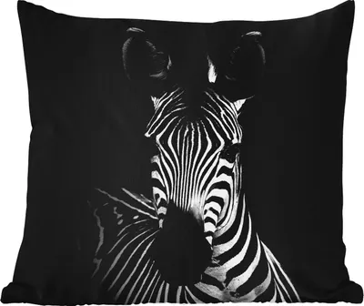 Produktbild von MuchoWow® Outdoor Kissen - Zebra - Schwarz - Weiß - Tiere - 60x60 cm - Wetterfest - Lounge Kissen - Dekoration - Schlaf Kissen