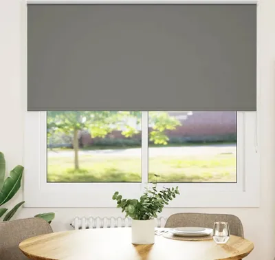Produktbild von Verdunkelungsrollo Grau 160x130cm Stoffbreite 156,6cm Polyester, Rollos DesignMöbel