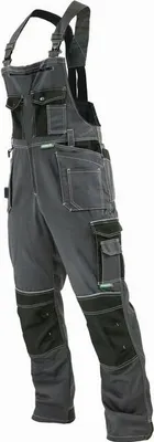 Produktbild von Grau-schwarze Arbeitshose mit Hosenträgern M