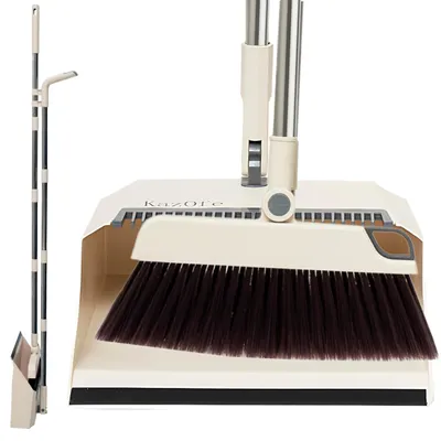 Image de Pelle et brosse avec manche long - Idéale pour la maison et le bureau