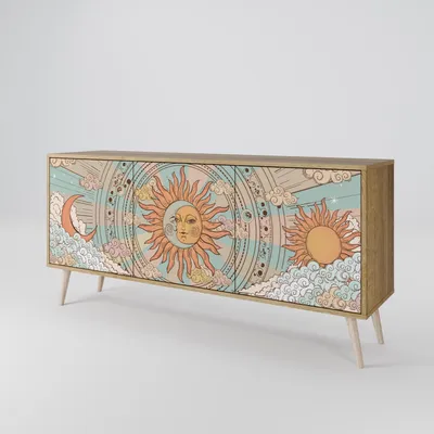 Immagine prodotto di Spacerebels cassettiera a 3 ante - credenza cassettiera - credenza alta - mobile armadio - soggiorno camera da letto - 57,5×164,5×42 (HxLxP)