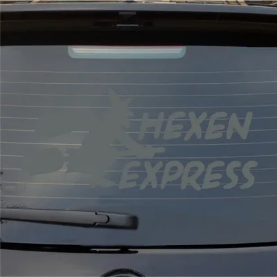 Produktbild von Heckscheibenaufkleber Hexen Express 54x24 cm Grau Auto Aufkleber Sticker