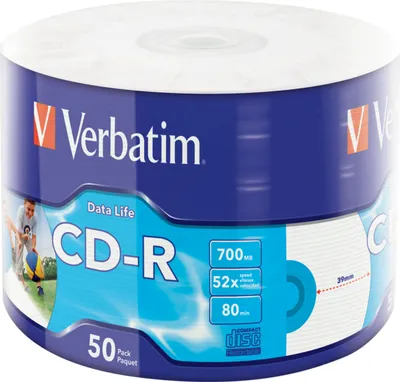 Produktbild von Verbatim 50x CD-R, 52x, CD-R, 120 mm, 700 MB, 50 Stück(e)